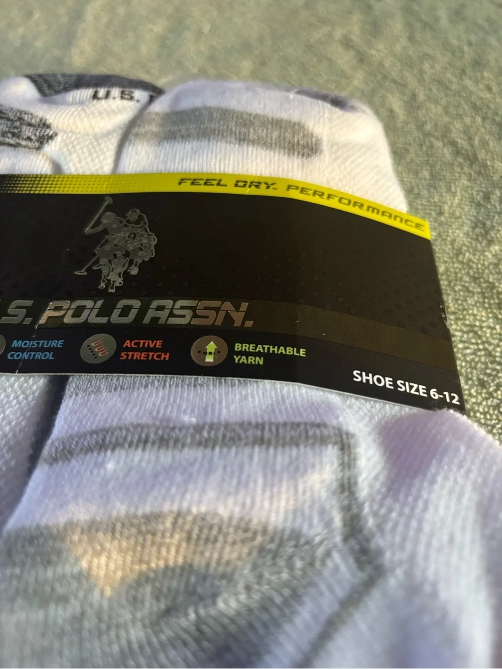 U.S. Polo Assn. Men’s 6-Pack Crew Socks in Black and Gray